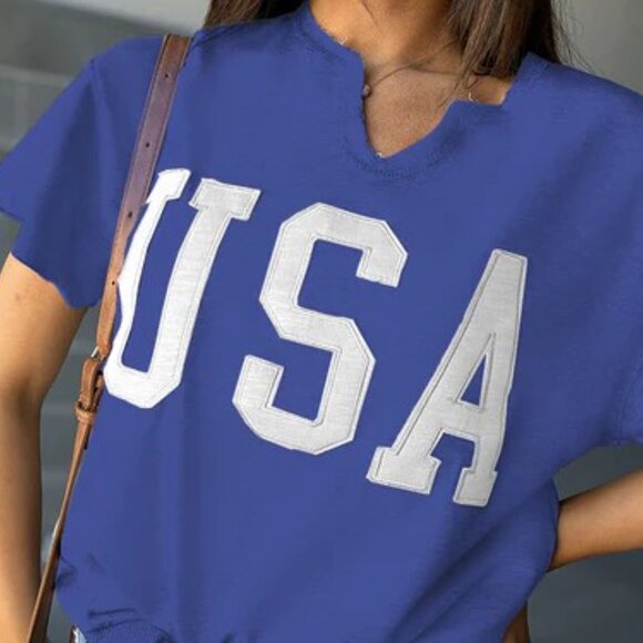 USA V-Neck Top - Picture 1 of 2